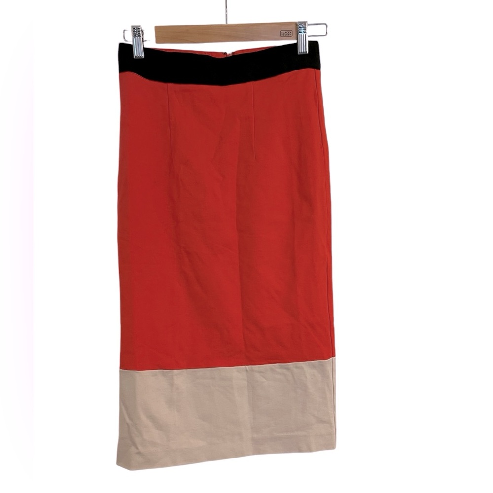 AMANDA & CHELSEA coral cream pencil skirt